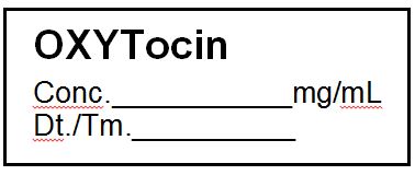 ETIQUETTE pour Oxytocin, rouleau