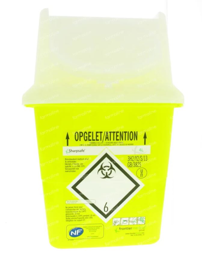 SHARPS CONTAINER, 4 l, plastic, s.u.