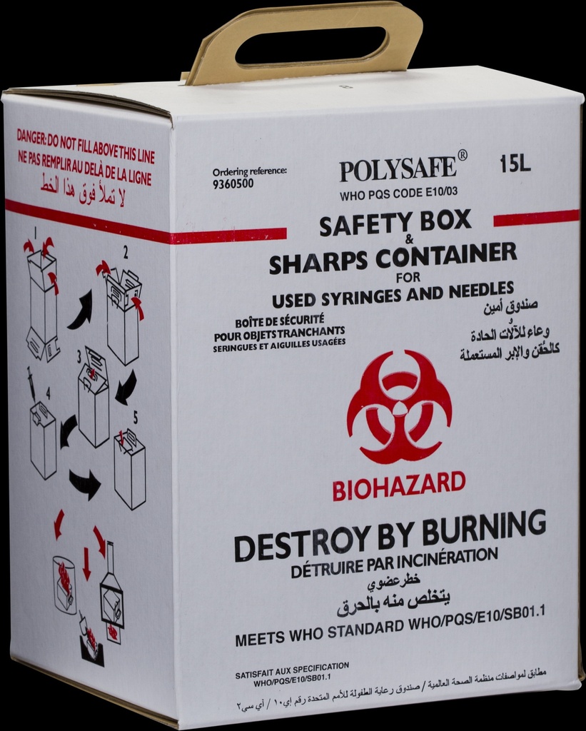 SHARPS CONTAINER, 15 l, cardboard, for incineration