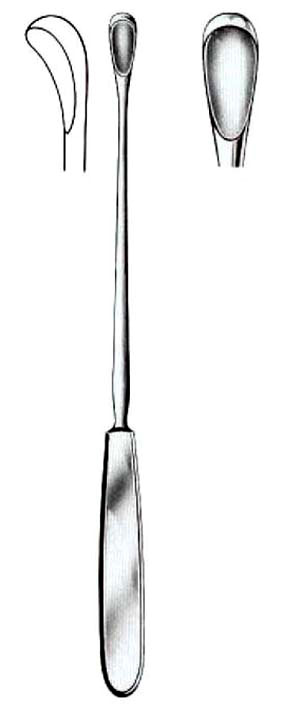 CURETTE UTERINE DE GOURDET, 28 cm rig. 12 mm mousse 52-73-12