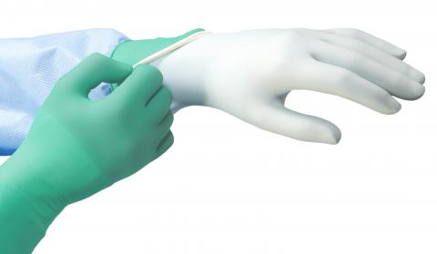 UNDERGLOVES SURGICAL, coloured, latex, s.u., ster., pair,8.5