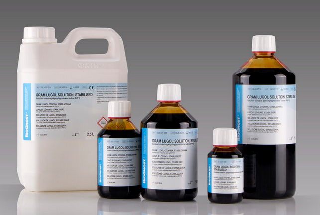 LUGOL, stabilisé avec PVP,  pour coloration de Gram 1l, fl.