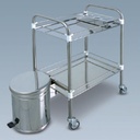 DRESSING TROLLEY, dismountable, 2 shelves + accessories