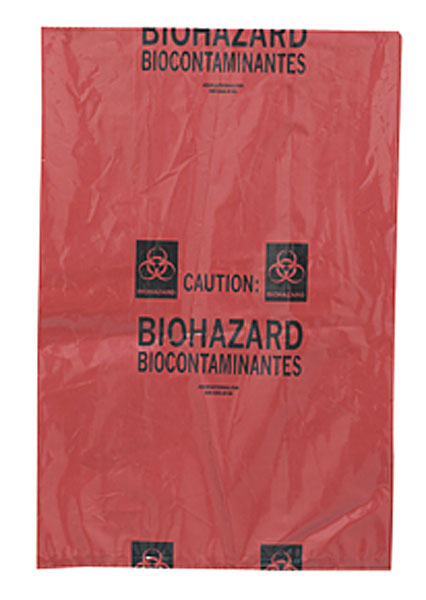 BAG, BIOHAZARD WASTE, autoclavable, red, 480 x 580mm