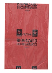 [ELABBAGR001] SAC POUBELLE "DANGER BIOLOGIQUE", autocl., rouge 480 x 580mm