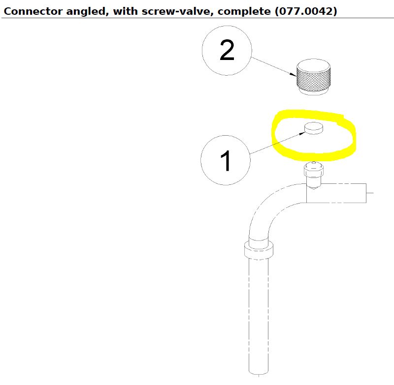 (vacuum extr.) GASKET, for connector with screw cap 077.0044