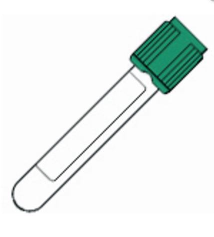 (blds.syst.) TUBE, VACUUM, plastic,  Li-HEPARIN, 2 ml green