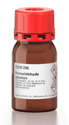 FORMALDEHYDE (formol), 37%, 25 ml, vial