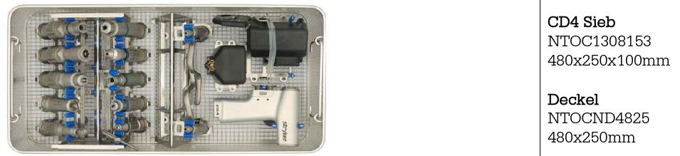 (drill CD3-4-8) STERILISATION TRAY with lid