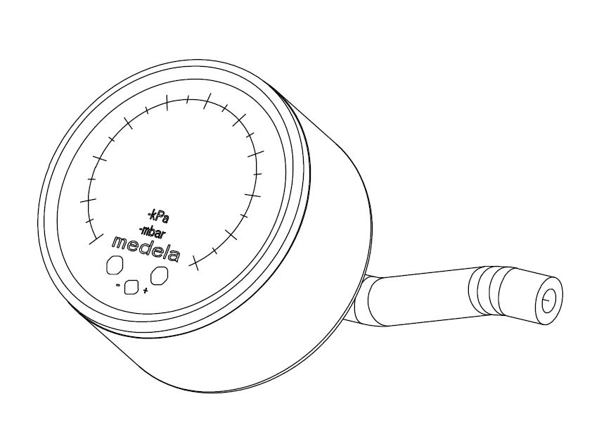 (suction pump Vario18) VACUUM GAUGE 100kPa 077.1744