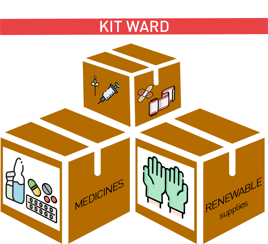WARD, PART medicines & renewable supplies 300 patients/ 6 d