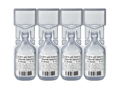 PHYSIOLOGICAL SALINE SOLUTION, NaCl, 0.9%, 5 ml, plas. vial