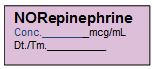 LABEL for Norepinephrine, roll