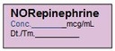 ETIQUETTE pour Norepinephrine, rouleau