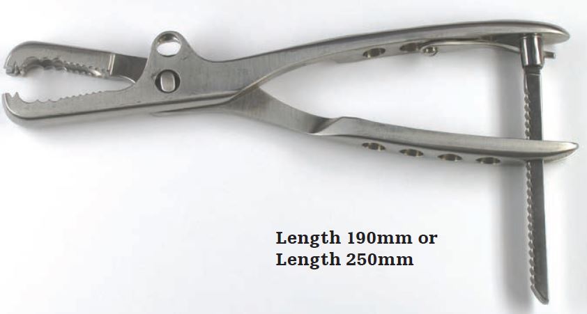 FARABOEUF BONE HOLDING FORCEPS, asymm. +ratchet, 250mm