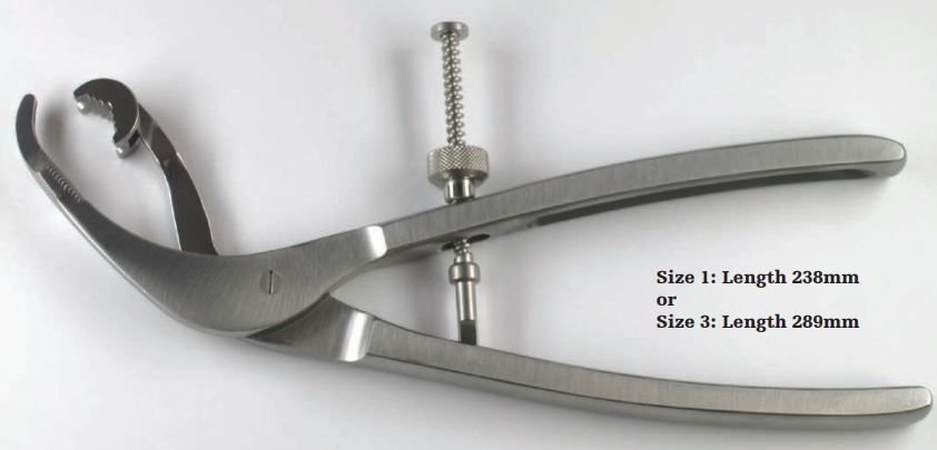 SELF CENTERING REPOSITIONING FORCEPS, swivel head, size 1