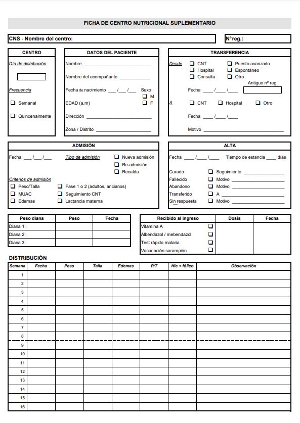 FICHE NUTRITION SUPPLEMENTAIRE, espagnol, A4 recto/verso