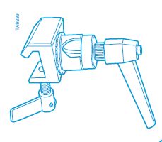 (op. table Stéris) CLAMP, notched for Goepel leg supp.TAB233