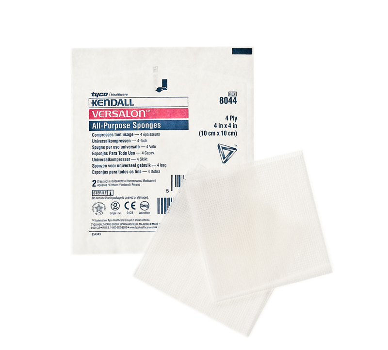 COMPRESS, NON WOVEN, 4 plies, 10 cm, sterile