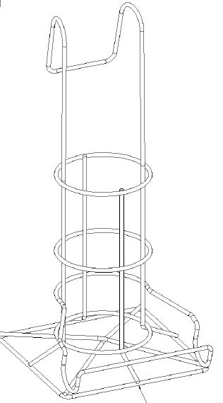 (vacuum extr.) BASKET, plastic coated , for bottle 077.0046