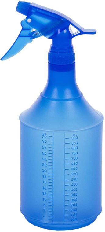 PLASTIC BOTTLE for disinfectants, 1 liter, + trigger spray