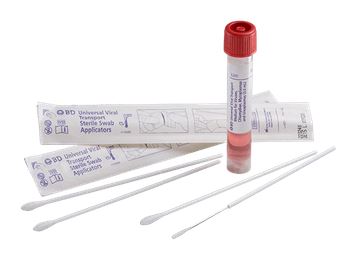 TUBE MTU VIRUS 3ml+ 2 ECOUVILLONS, pointe floquée tige plast