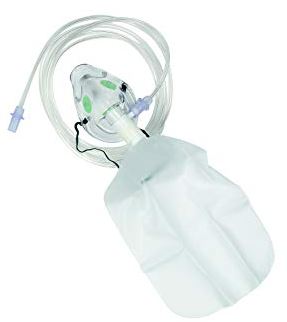 OXYGEN FACE MASK, non-rebreathing + tubing, paediatric