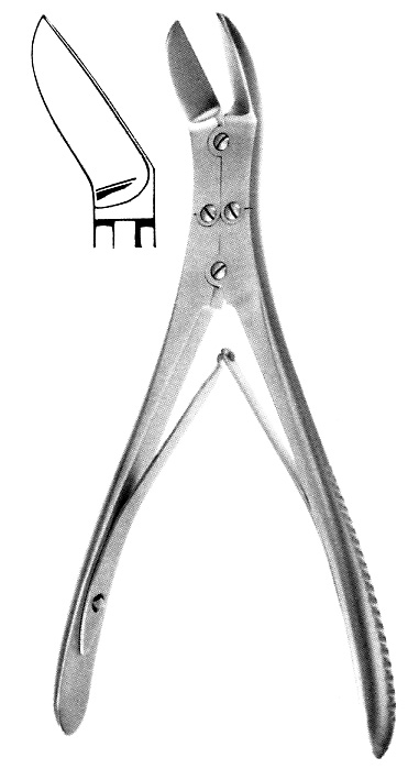 FORCEPS, BONE CUTTING, RUSKIN-LISTON, dbl act. 18cm 33-57-18