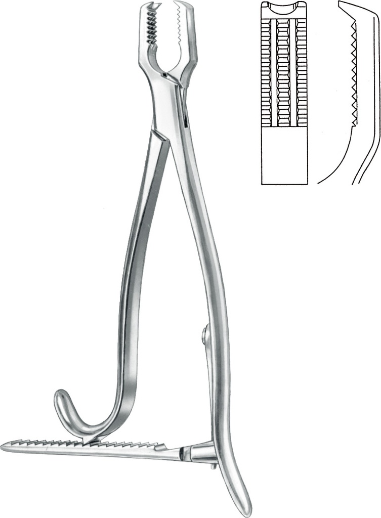 FORCEPS, BONE HOLDING, LANE, 33 cm 35-61-33