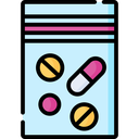 SACHET pr médicaments, plast., à gliss., 6x8 cm + picto 2020