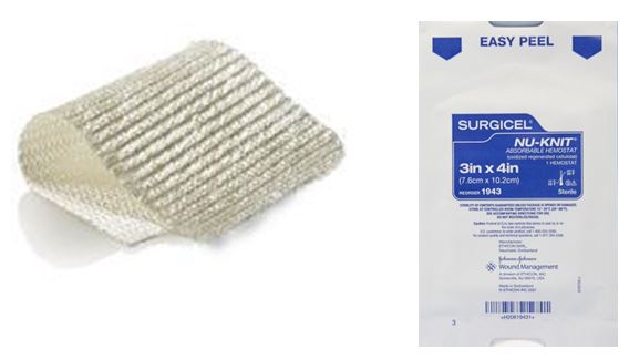 HAEMOSTATIC ABSORBABLE COMPRESS, dense O(R)C, 7x10cm, ster.