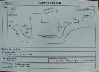 (bag SMART commander) INCIDENT SKETCH BOARD, laminated, A3