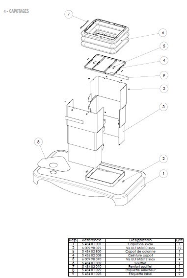 (op. table Stéris) COLUMN HOOD V543402800