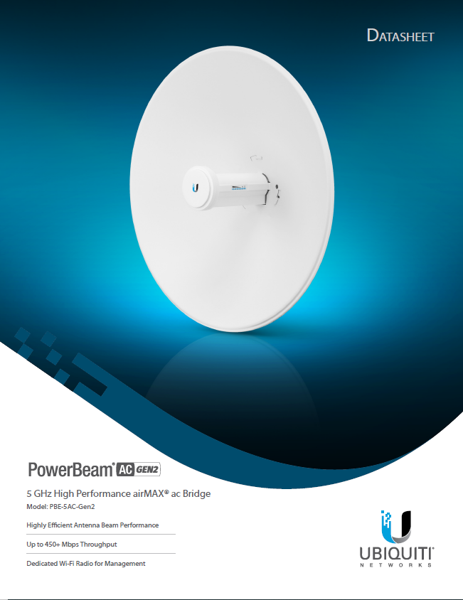 AC BRIDGE extérieur (Ubiquiti AirMax PowerBeamAC Gen2)