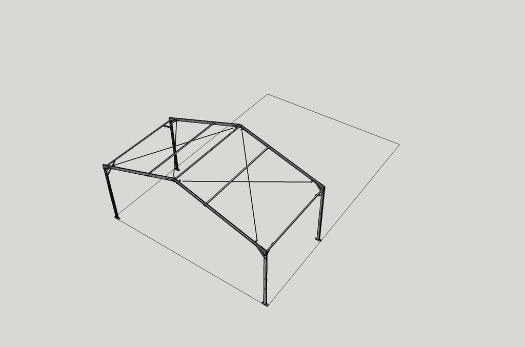 (WRG modulaire, 6m) ARMATURE arrière, alu, 3m