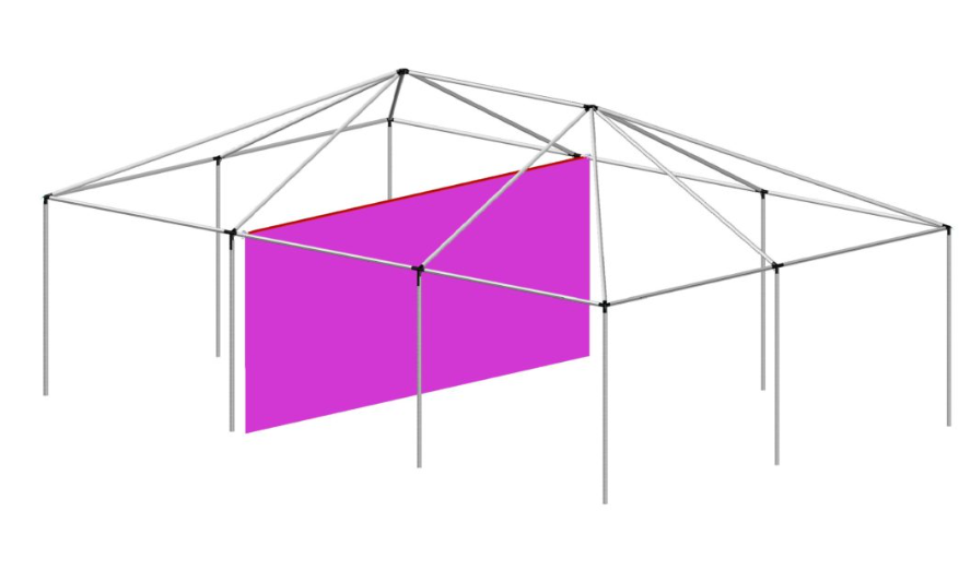 (WRG modulaire) CLOISON, 6x2,2m, armature alu