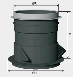 (extraction outlet Ø 125mm) SLEEVE, for plasterboard