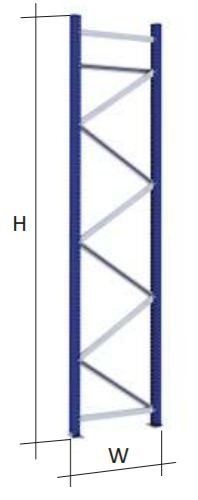 ECHELLE RAYONNAGE (Esnova) 600x2000mm, époxy, bleu