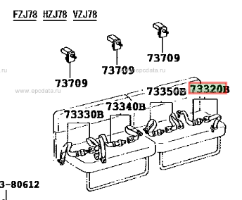 Belt assy, rear seat, lap type, no.2, HZJ78
