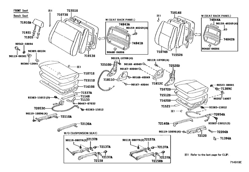 COVER CUSHION front right seat, HZJ7# RHD