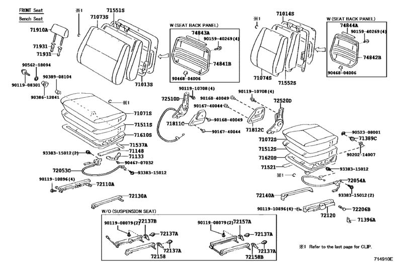 COVER BACK front right seat, HZJ7# LHD