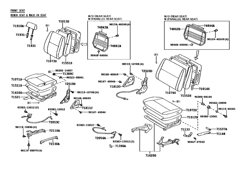 BACK FRAME SUB-ASSY FRONT LEFT SEAT HZJ7# RHD