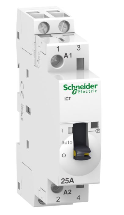 CONTACTOR (Schneider A9C21732) 220-240V coil, 25A, 2NO, 2P