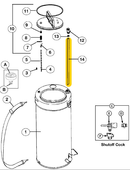 (pulvérisateur Hudson 8l) TUYAU D'ALIMENTATION (129-074)