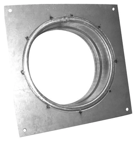 FLANGE square, galvanized, ±170x170mm Ø 200mm