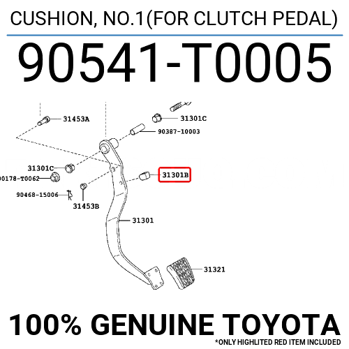 CUSHION for clutch pedal N°1, HZJ7#