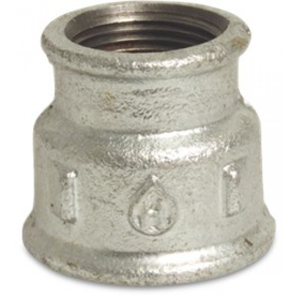 REDUCER COUPLING threaded, galvanized, 1"-¾", FxF