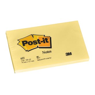 BLOC DE PAPIER autocollant (Post-it) 50x75mm, jaune