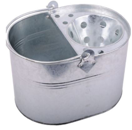 BUCKET with mop sieve, metallic, 12l