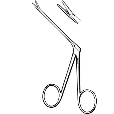 HARTMANN ALLIGATOR FORCEPS, 80 mm, serrated jaws 62-33-12